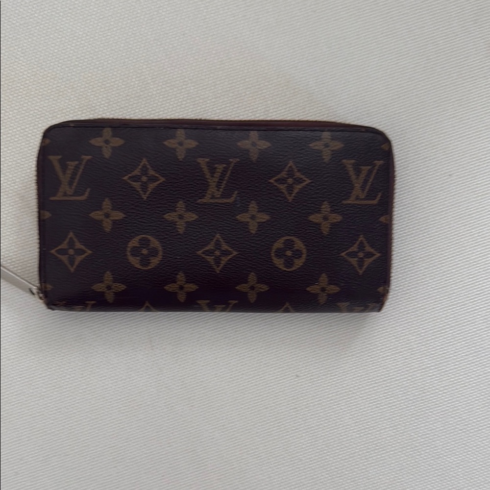 Louis Vuitton Brown and Gold Zipper Wallet/Card and Key Holder